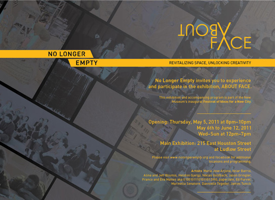 ABOUT FACE exhibition invitation